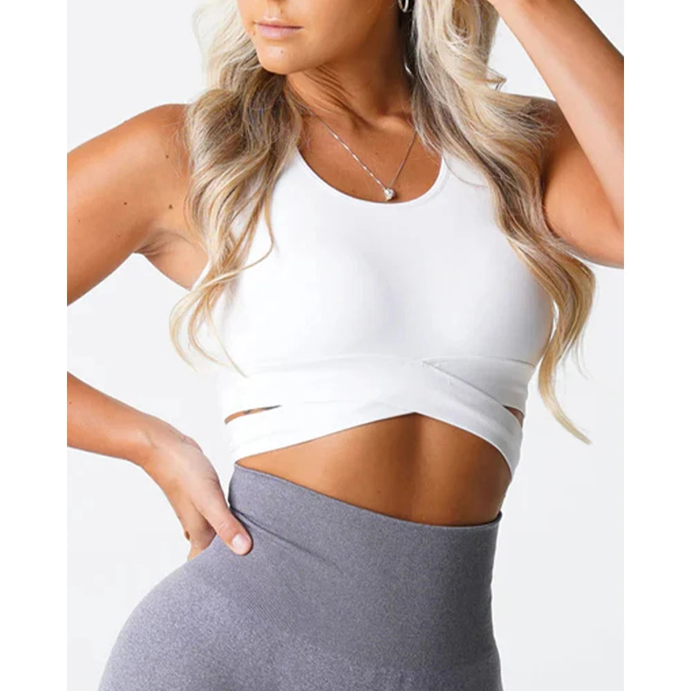 Bra Top Spandex Woman Fitness Elastic Breathable Breast Enhancement Leisure Sports Underwear