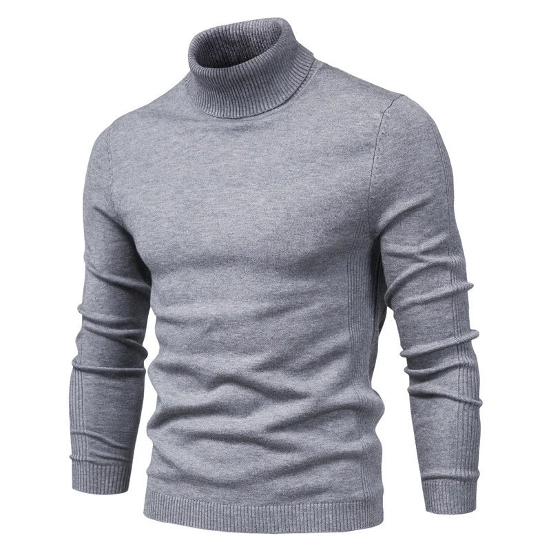 New Quality Winter Mens Sweaters Casual Turtleneck Thick Pullovers Solid Color Warm Slim Fit Turtleneck Sweaters Pullover Men