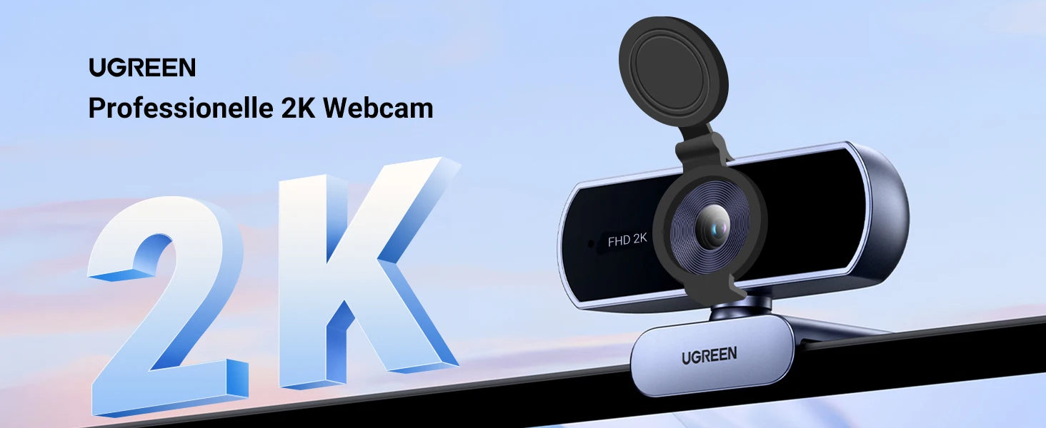 UGREEN USB Webcam 2K HD Mini Webcam For Laptop Computer Web Camera Dual Microphones for Youtube Zoom Video Calling 30fps web cam