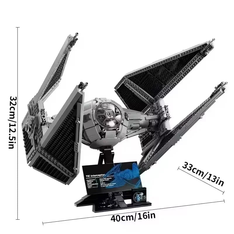 TIE Interceptor Starfighter Building Kit – 1931-Piece Technical Spaceship Model | Collector Gift Edition (2026)