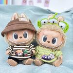 Doll outfit vinyl plush doll clothes for 38cm Korea Kpop Exo Labubu doll clothes striped shirt set