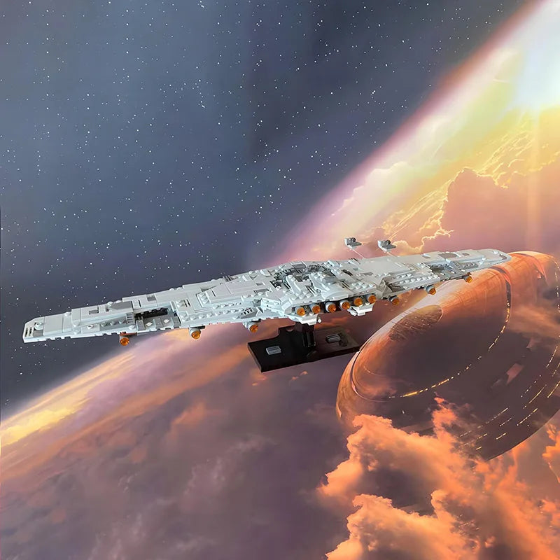 NEW MOC the Supreme Leader Snoke's flag ship Supremacy from The Last Jedi Starship Building Blocks DIY Assembly Bricks Toys