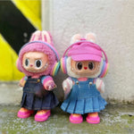 Strap skirt For labubu Big into energe doll T-Shirt Denim strap skirt Baseball Cap clothes Accessories