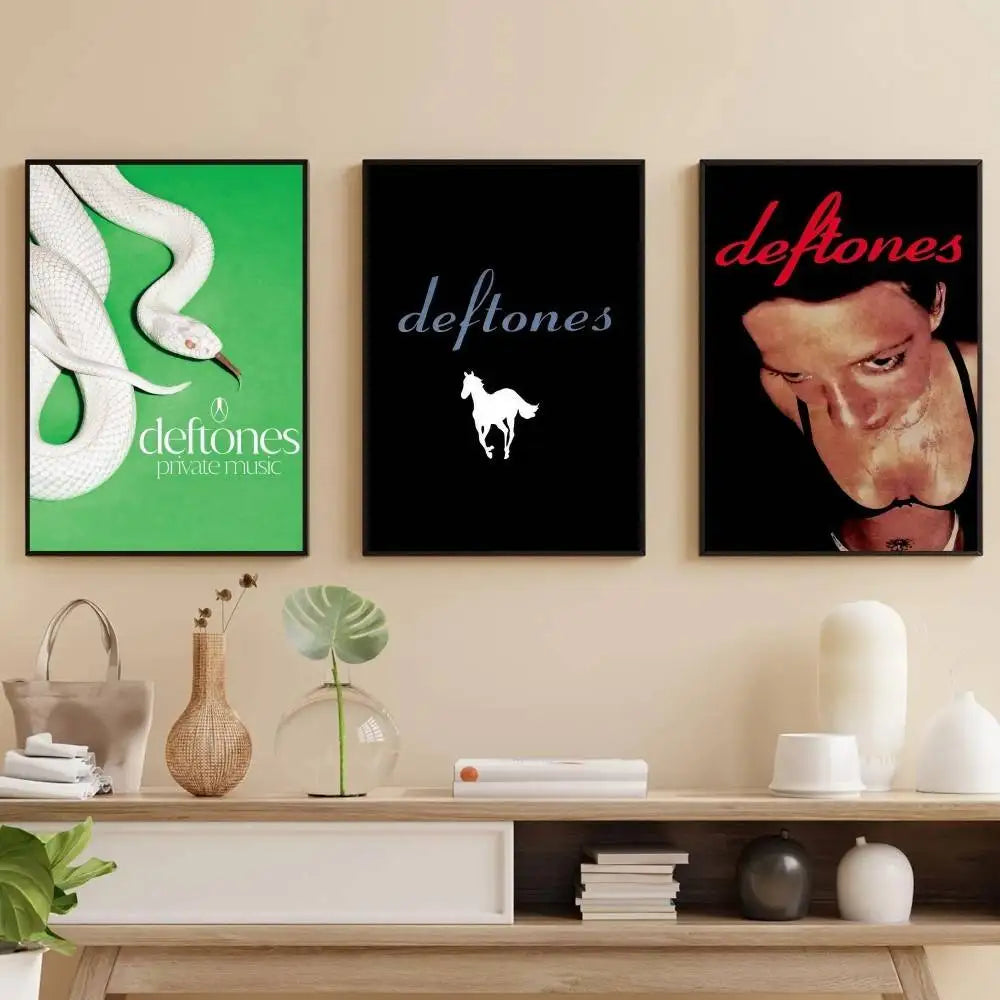 D-Deftones Private Music Poster Self-adhesive Art Waterproof Paper Sticker Coffee House Bar Room