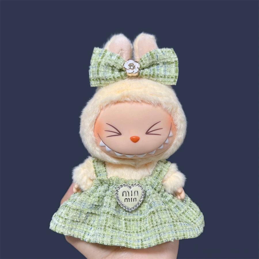 Sweet Princess Style Doll's Cloth for Labubu 17cm The Monster Outfit Accessories Clothing DIY Kids Gift High-quality Dress Cloak
