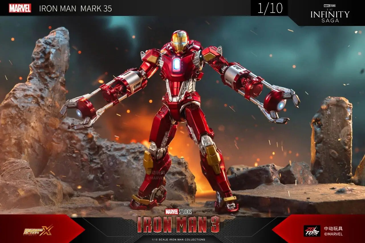 ZD Toys Iron Man MK15 MK16 War Machine MK2 Action Figure Iron Man Mk47 MK35 Red Snapper 1/10 Scale Iron Man Collections Gift