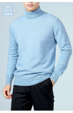 100% Wool Man Pullovers Winter New Fashion Vneck Sweater Hot Sale Wool Knitted Jumpers Male Woolen Clothes Standard Tops