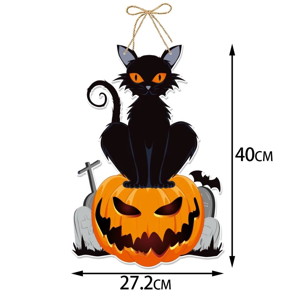 Halloween Door Hanging Pendants Pumpkin Skull Spooky Bat Paper Drop Ornaments Trick Or Treat Happy Halloween DIY Party Decor