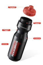 ROCKBROS 750ml Bicycle Water Bottle Plastic Sports Fitness Running Hiking Kettle Leak-proof Bike Bottle Cage