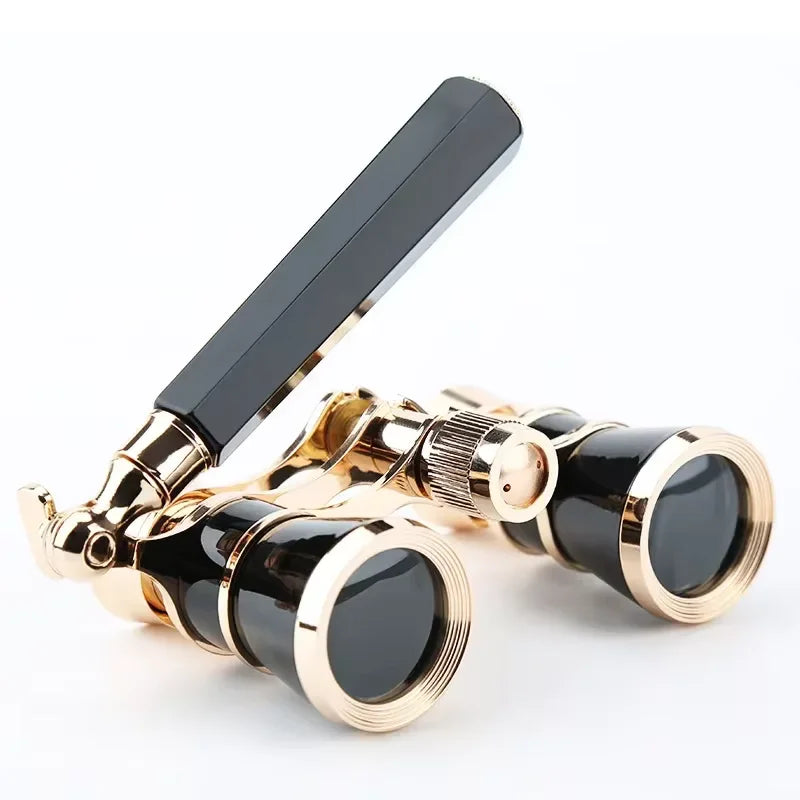 Opera Glasses Binoculars Metal Body With Chain/handle Theater Telescope Women Girls Optical Design Gift Retro Binoculars