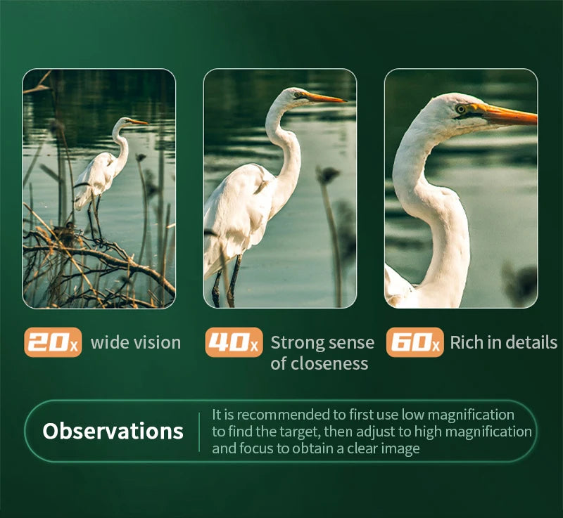 25-75x60 HD Spotting Scope Powerful Monocular Zoom Telescope Prism Waterproof for Birdwatching Target Shooting Camping