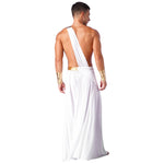 Mens Ancient Greek God Toga Gladiator Costumes Roman Emperor One Shoulder Sleeveless Robe Halloween Medieval Warrior Outfits