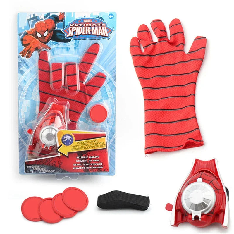 Super Heroes Figures Toy PVC Ironman Hulk Captain America Launcher Toys Gloves Kids Brinquedos Gift