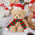 Mini Santa Knitted Hat & Scarf Small Christmas Costume for Cat Rabbit Doll Lollipop Bottle Cap DIY Xmas Party Dinner Decoration