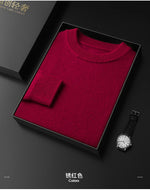 Men 100% Cashmere Thick Sweaters High Stretch Knitted Pullovers  2023 Winter Office Male Fashion  Loose Casual Tops DX01