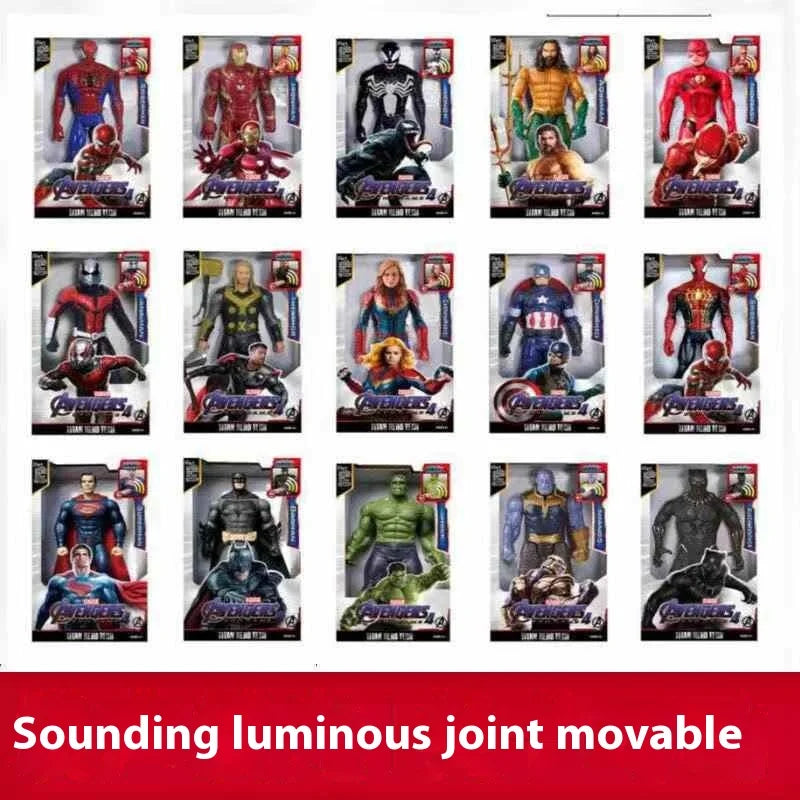 Action Toy 30cm Marvel Avengers Toy Thanos Hulk Spiderman Iron Man Captain America Thor Black Panther With Sound And Light