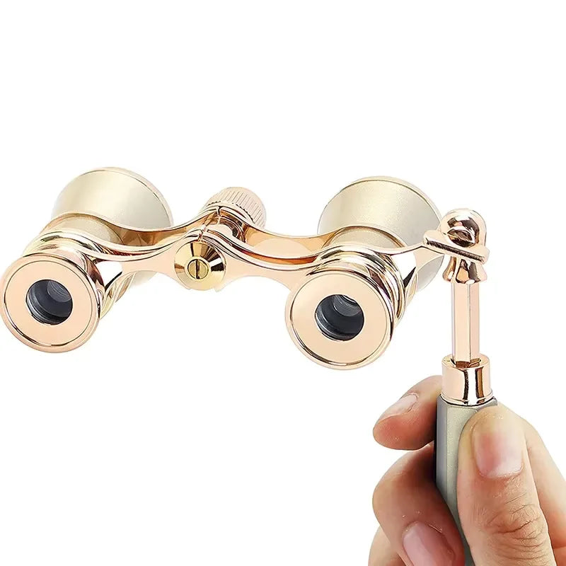 Opera Glasses Binoculars Metal Body With Chain/handle Theater Telescope Women Girls Optical Design Gift Retro Binoculars