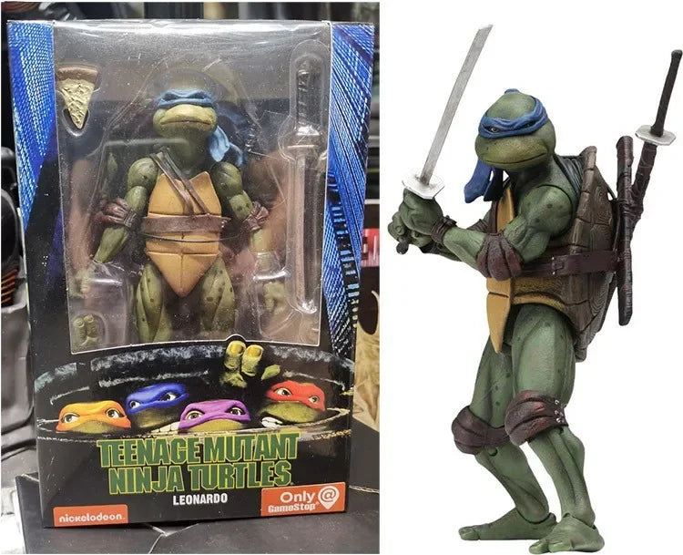 Ninja Turtle Anime Action Figure Neca 1990 Film Version Edição limitada, Estátua de PVC Presentes de Aniversário do Menino