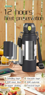 Stainless Steel Thermo Bottle Thermal Water Bottle Large Capacity Tumbler Portable Cold Hot Drinks Thermos Cup Fitness Cold Hot