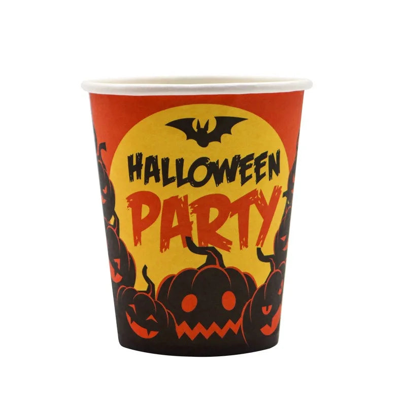 Halloween Themed Disposable Tableware Cups 7 Inch Plates 9 Inch Plates Halloween Party Decoration Supplies Festival Supplies