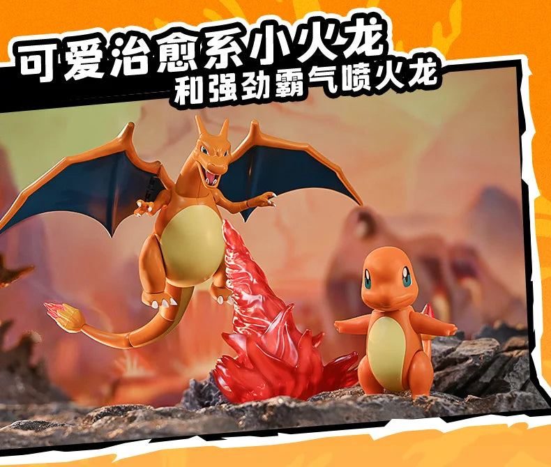 In Stock KEEPPLEY Pokemon 02 Charizard Gengar Gardevoir Dragonite Garchomp Eevee Venusaur Blastoise Assembled Movable Model Toys