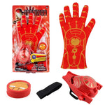Super Heroes Figures Toy PVC Ironman Hulk Captain America Launcher Toys Gloves Kids Brinquedos Gift