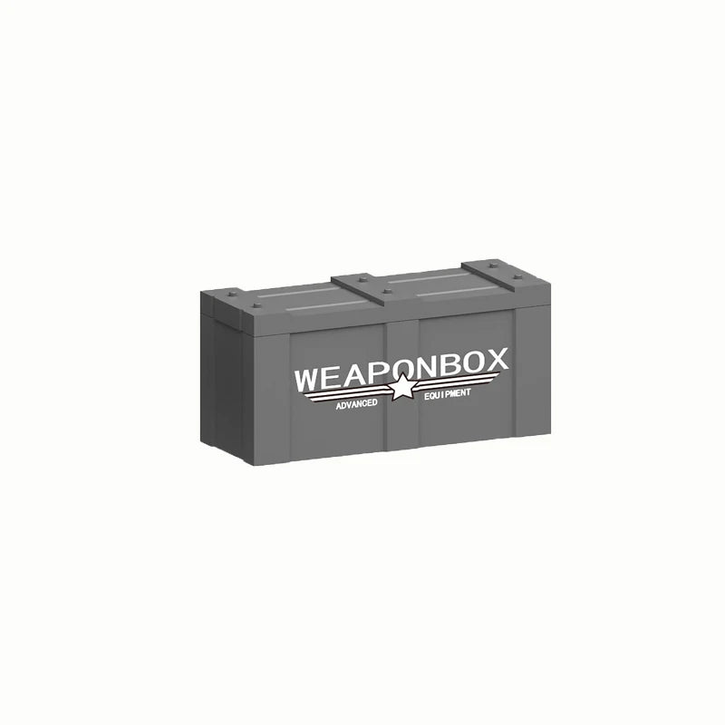 MOC WW2 Military War Weapon Soldier Accessories Building Blocks Roadblock Motorcycle Weapon case container Weapon Bag Brick Toy