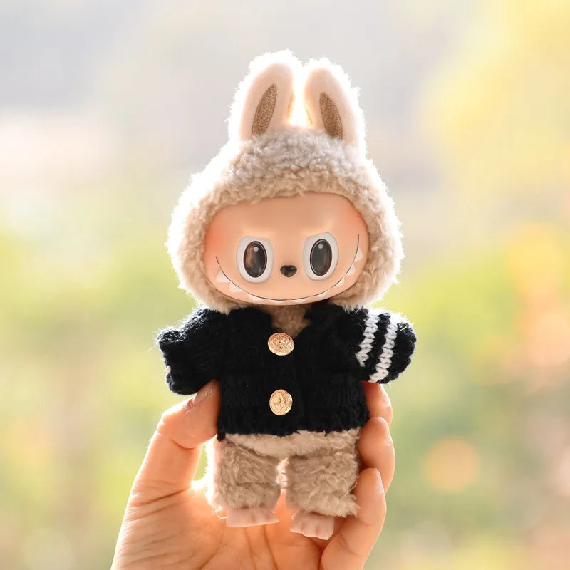 17cm Cute Mini Plush Doll'S Clothes Outfit Accessories For Korea Kpop Exo Labubu Idol Dolls Sweater Clothing DIY Kids Girl Gift