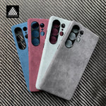 For Samsung  Galaxy S25 Ultra S25+ Magnetic Genuine Italy Alcantara Phone Case Handmade Super Car Inter Premium Leather Materia