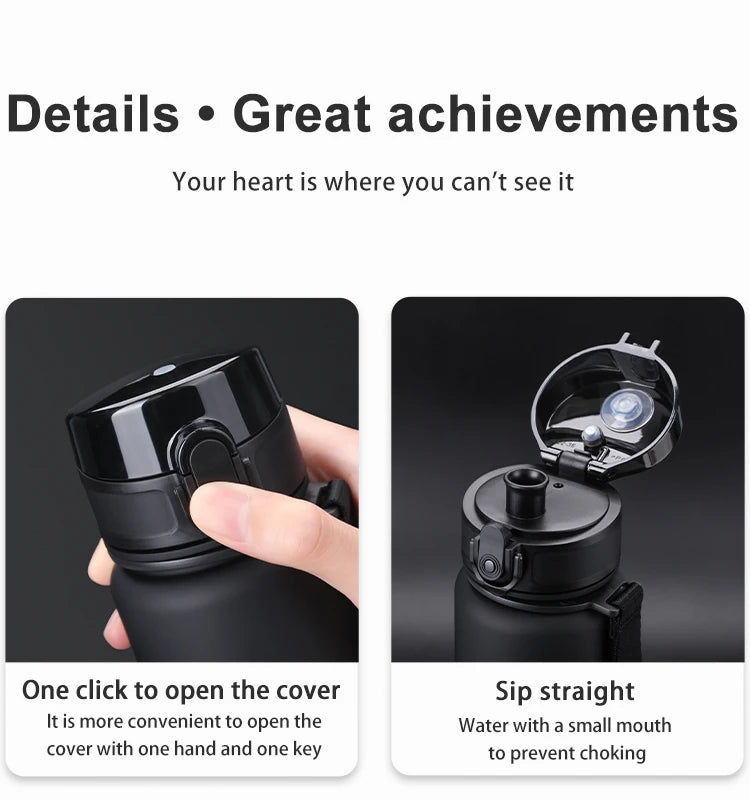 UZ Sports Water Bottle BPA Free Portable Leakproof Shaker Bottle Tritan Plastic Drinkware 500/1000ML Jug for Camping Gym School