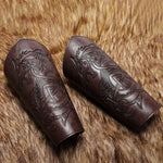 Medieval PU Leather Gauntlet Wristband Medieval Arm Bracers Punk Bracer Wrist Guards for Halloween Warrior Knight Photo Props