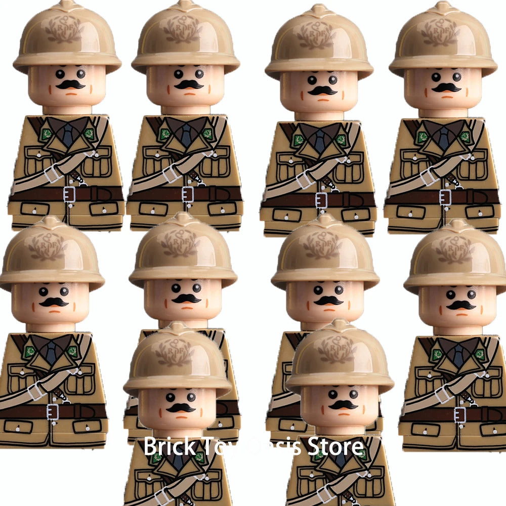 MOC WW2 Military War Weapon Soldier Accessories Building Blocks Roadblock Motorcycle Weapon case container Weapon Bag Brick Toy