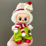 17cm Mini Plush Doll'S Clothes Outfit Accessories For Korea Kpop Labubu V1 V2 V3 Christmas onesie hat set Clothing