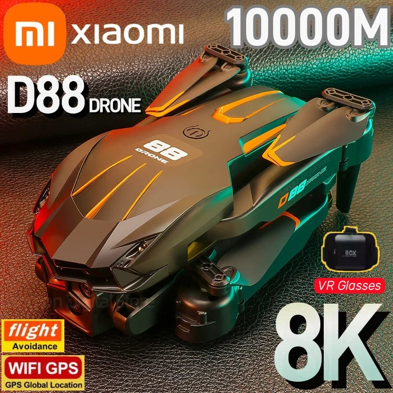 Xiaomi D88 Drone HD 8K Dual Camera Professional Aerial Photography Optical Flow Hovering Gesture Shooting Folding Quadcopter ﻿