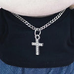 for 17CM Labubu Doll Accessories Mini Diy Hearts Shape Necklace Dress Up Plush Toy Cross Necklace Dollhouse Hanging Neck Pendant