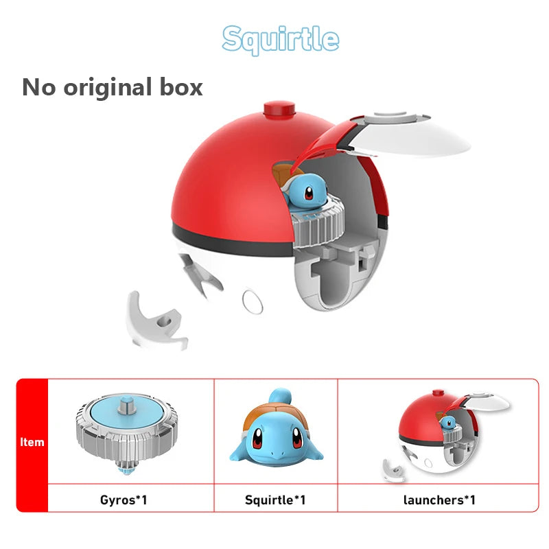 Pokemon Figures Beyblade Top Gyroscope Toys Pikachu Charmander Squirtle Mewtwo Eevee PVC Models Pokeball Gift For Kids