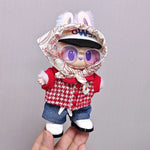 For Labubu Selects 15cm / 17cm Red GD Clothes, Jeans Set, Labubu Universal Clothing