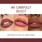 USHAS 12 Color Matte Lipstick Set Long-lasting Waterproof Lipstick + Lip Liner Set Easy Coloring Non-Stick Cup Lip Makeup Suit