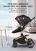 3 in 1 Lightweight High Landscape Baby Stroller Cart Carriage for Newborn Luxury Pushchair