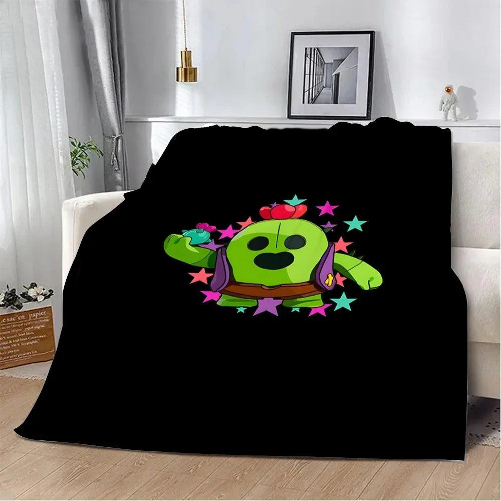 Sleepy Sandy Leon Spike Printed Blanket Picnic Blankets Warm Blanket Soft and Comfortable Blanket Home Travel Birthday Gift