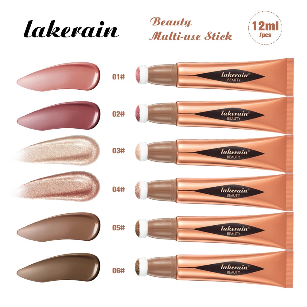 New Cream Bronzer Contour Blusher Beauty Wand Highlighter Blush With Cushion Liquid Face Bronzer Wand Stick Applicator Makeup