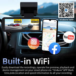 Dash Cam Dual Lens 4K UHD Recording Car Camera DVR Night Vision Video Recorder GPS Wi-Fi Room Black Box 2.5K Rear View Camera