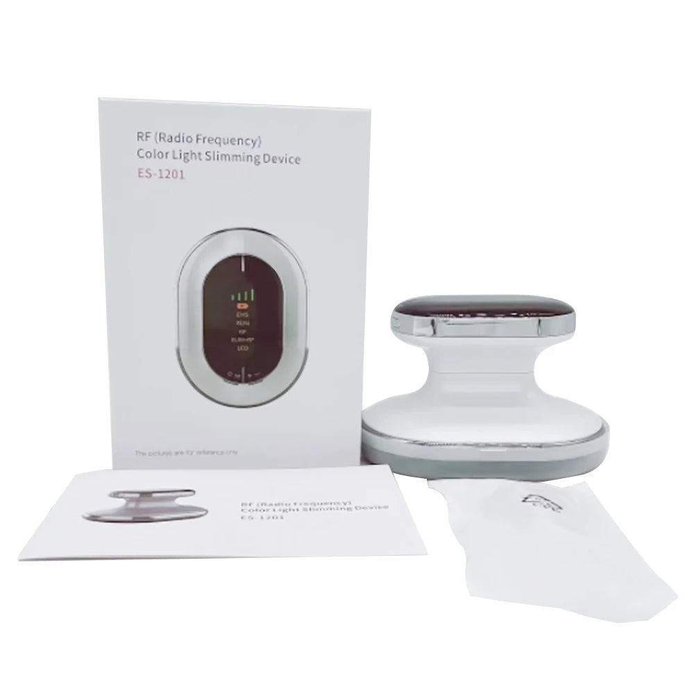 Radio Frequency Body Slimming Machine Fat Burner Slim Shaping Device LED Light Cellulite Massager Black White