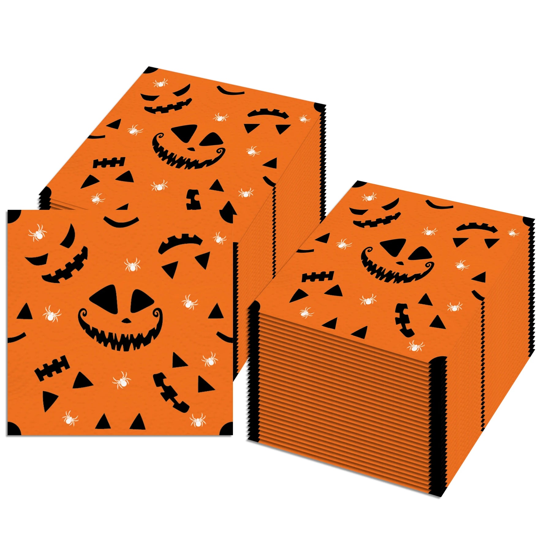 20/40/60/80/100pcs Halloween Theme Party Disposable Napkins Cocktail Napkin Bat Spider Pumpkin Halloween Holiday Decor Tableware