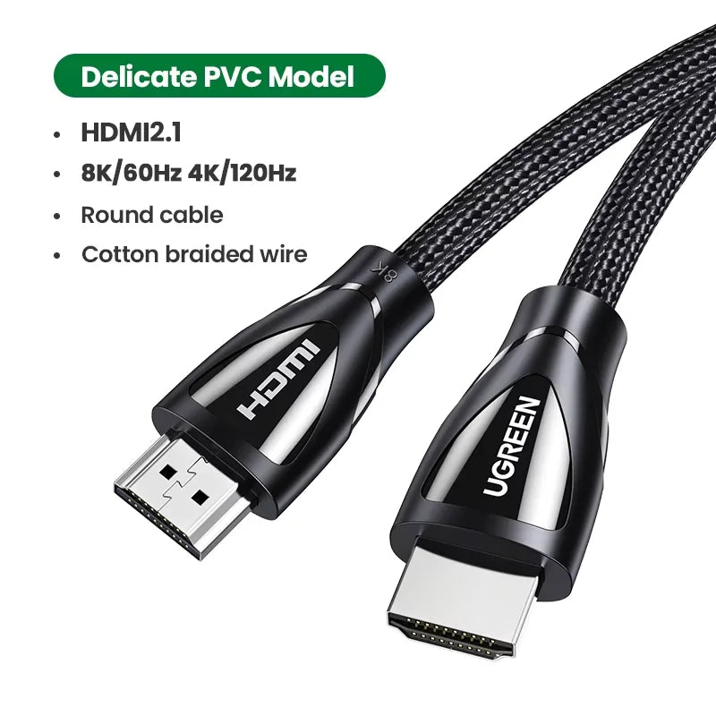 UGREEN HDMI 2.1 Cable 8K 60Hz 48Gbps Earc Ultra High-Speed HDMI-Compatible Cable for Xiaomi TV Box Laptop Projector PS4 PS5