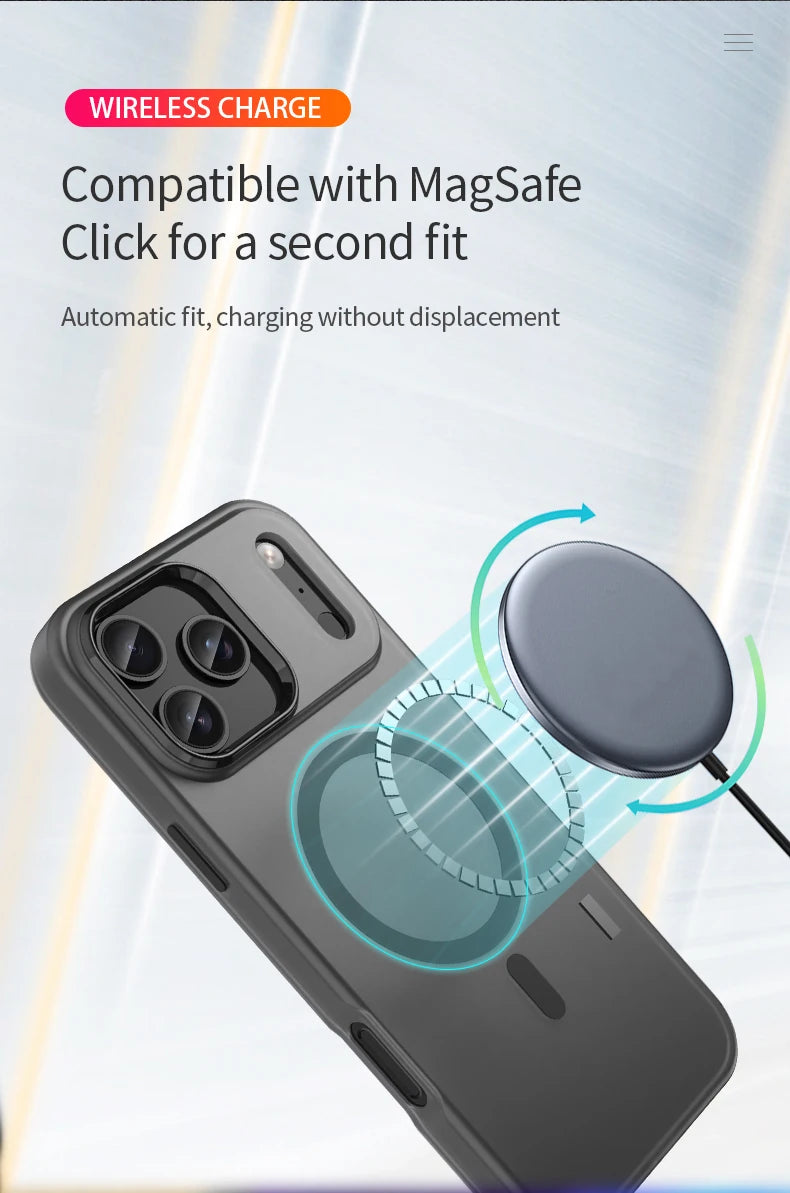 Shockproof Matte Transparent Case For Magsafe Case For iPhone 17 Pro Max 17 Air 17 Pro 17 Wireless Charge TPU Soft Cover Funda