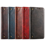 Flip Leather Phone Case for Samsung Galaxy S25 S24 Ultra S23 S22 Plus S 25 Note 20 with Magnetic Card Slot Holder Cover LS055