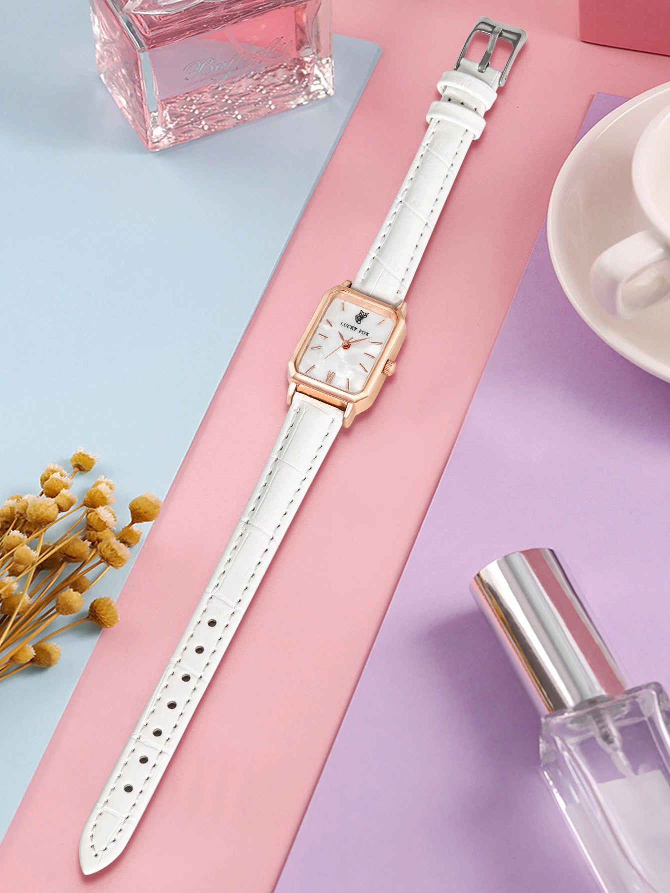 LUCKY FOX Women Watches Fashion Green Square Leather Quartz Watch Luxury Ladies Wristwatch Girlfriend Gift