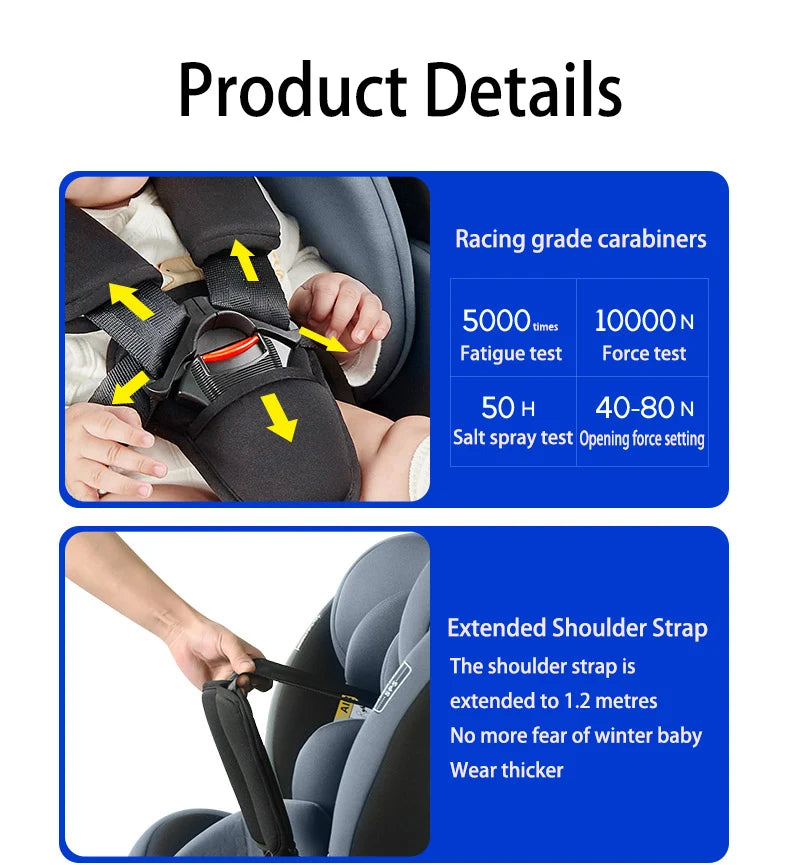 Baby Car Seats Infant Safety Car Seats Child Safety Booster Car Seats Convertible Child Safety Car Seats with Isofix for 0-12Y