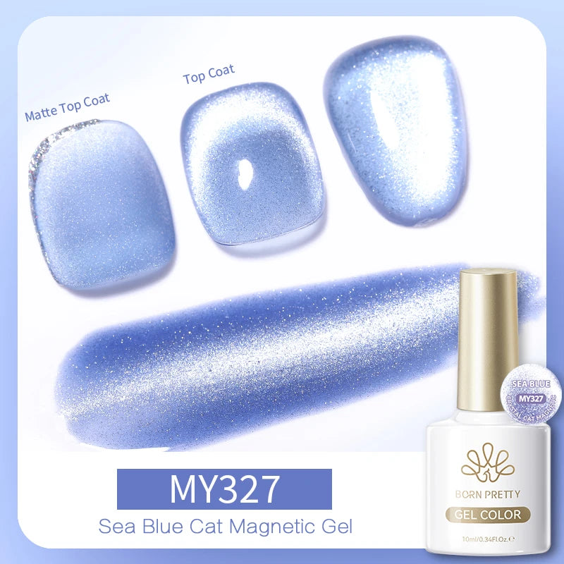 BORN PRETTY 10ml Silver Water Light Cat Magnetic Gel Nail Polish Nail Supplies Vernis Semi Permanent Gel for Fall Winter Nails